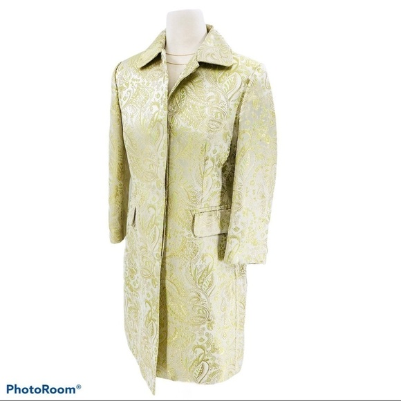 BANANA REPUBLIC Brocade Silk Blend Jacket Size Small Petite - Picture 3 of 9